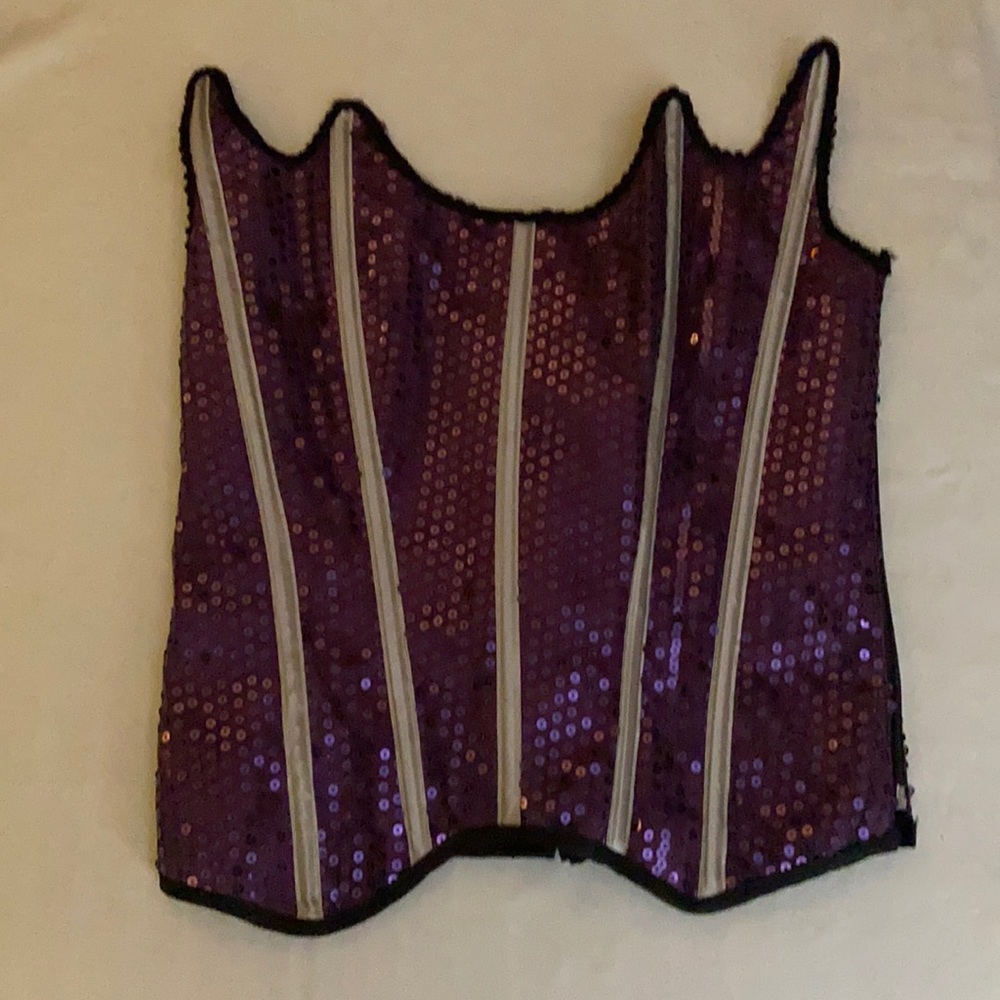 Purple sequin corsets costume